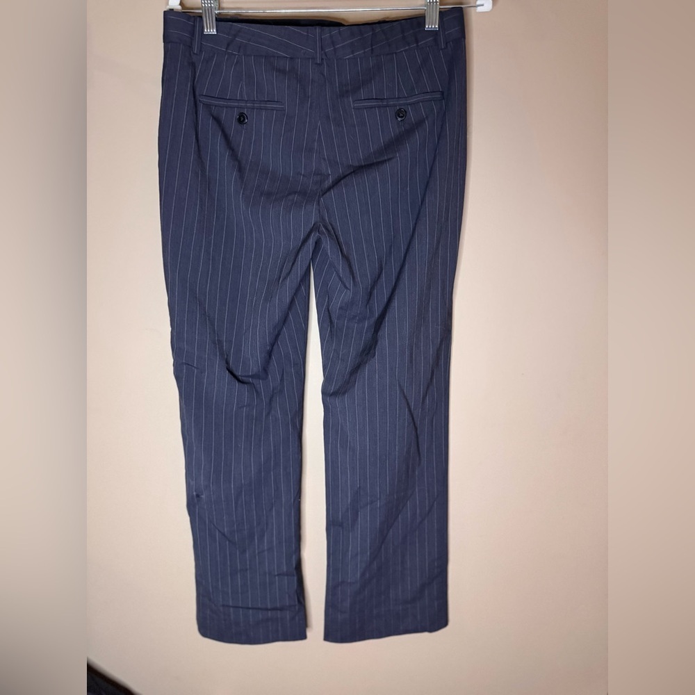 👖 Theory Pinstripe Virgin Wool Blend Trousers - Size 8 - Picture 3 of 9